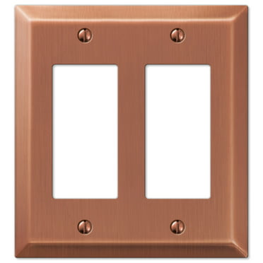 Amerelle Century Double Toggle Steel Wallplate in Antique Copper 